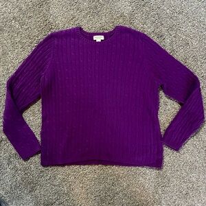 St. John's Bay Deep Purple Classic Cable Sweater